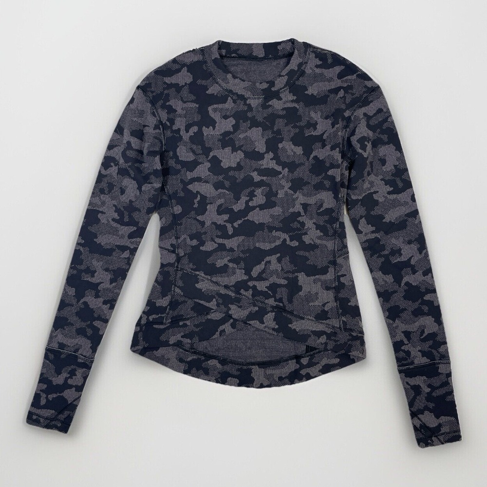 Lululemon Close To Crossing Long Sleeve Shirt Womens Zip Pocket Heritage Camo 2